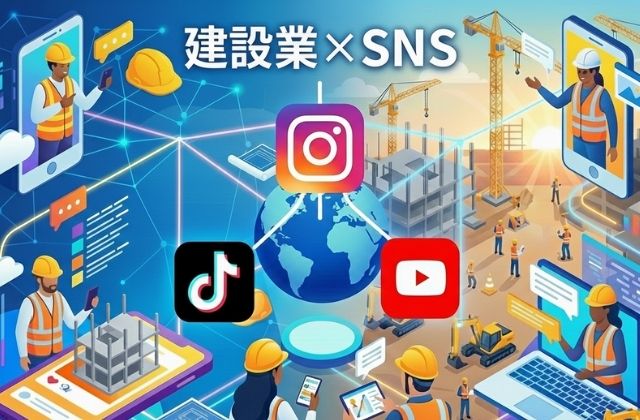 SNS発信で建設業を伝えるイメージ